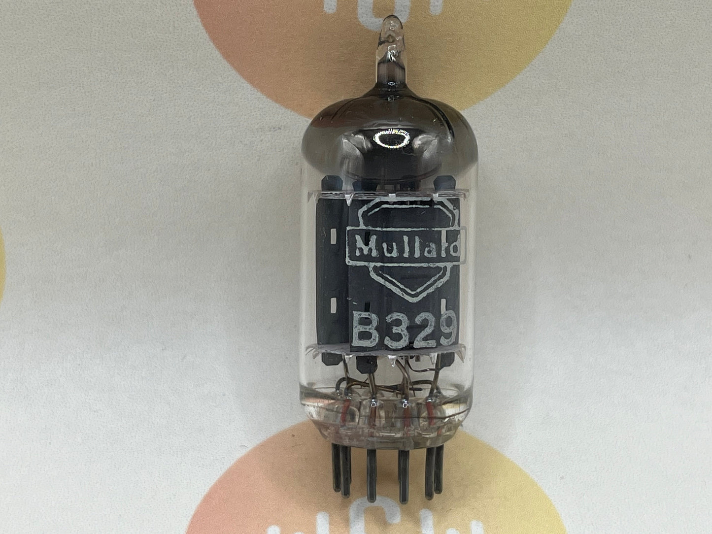 1x Telefunken B329 Long Plates Square Getter Pre ◇ Bottom - Berlin 1955 Mullard Label