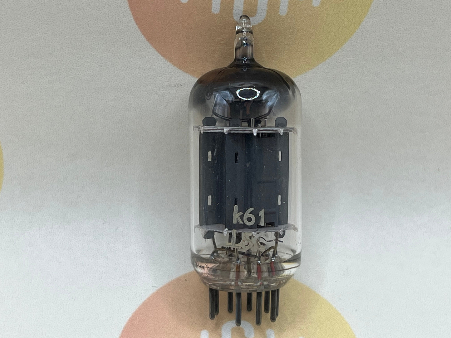 1x Telefunken B329 Long Plates Square Getter Pre ◇ Bottom - Berlin 1955 Mullard Label