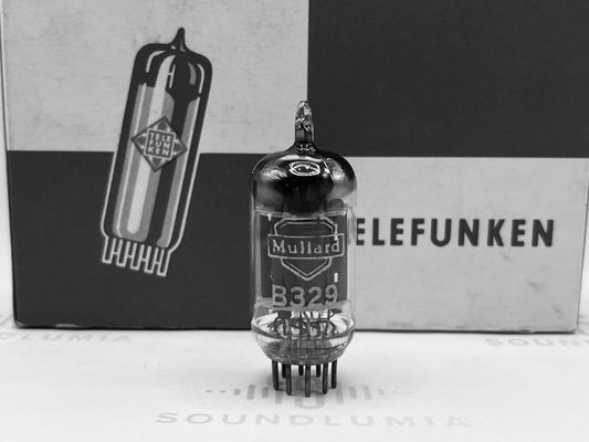 1x Telefunken B329 Long Plates Square Getter Pre ◇ Bottom - Berlin 1955 Mullard Label