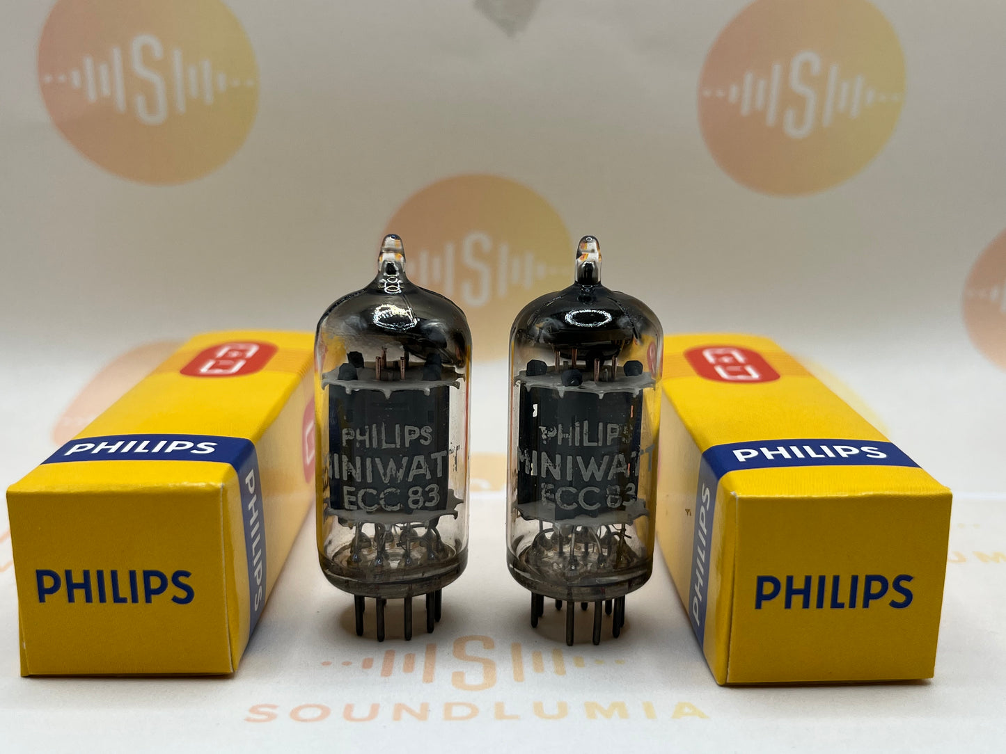 Philips 12AU7 ECC82 Lange Platten Folie D 45° Getter Siemens Label - Holland 1955 