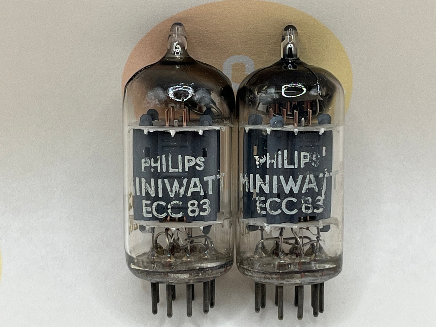 Philips 12AU7 ECC82 Lange Platten Folie D 45° Getter Siemens Label - Holland 1955 