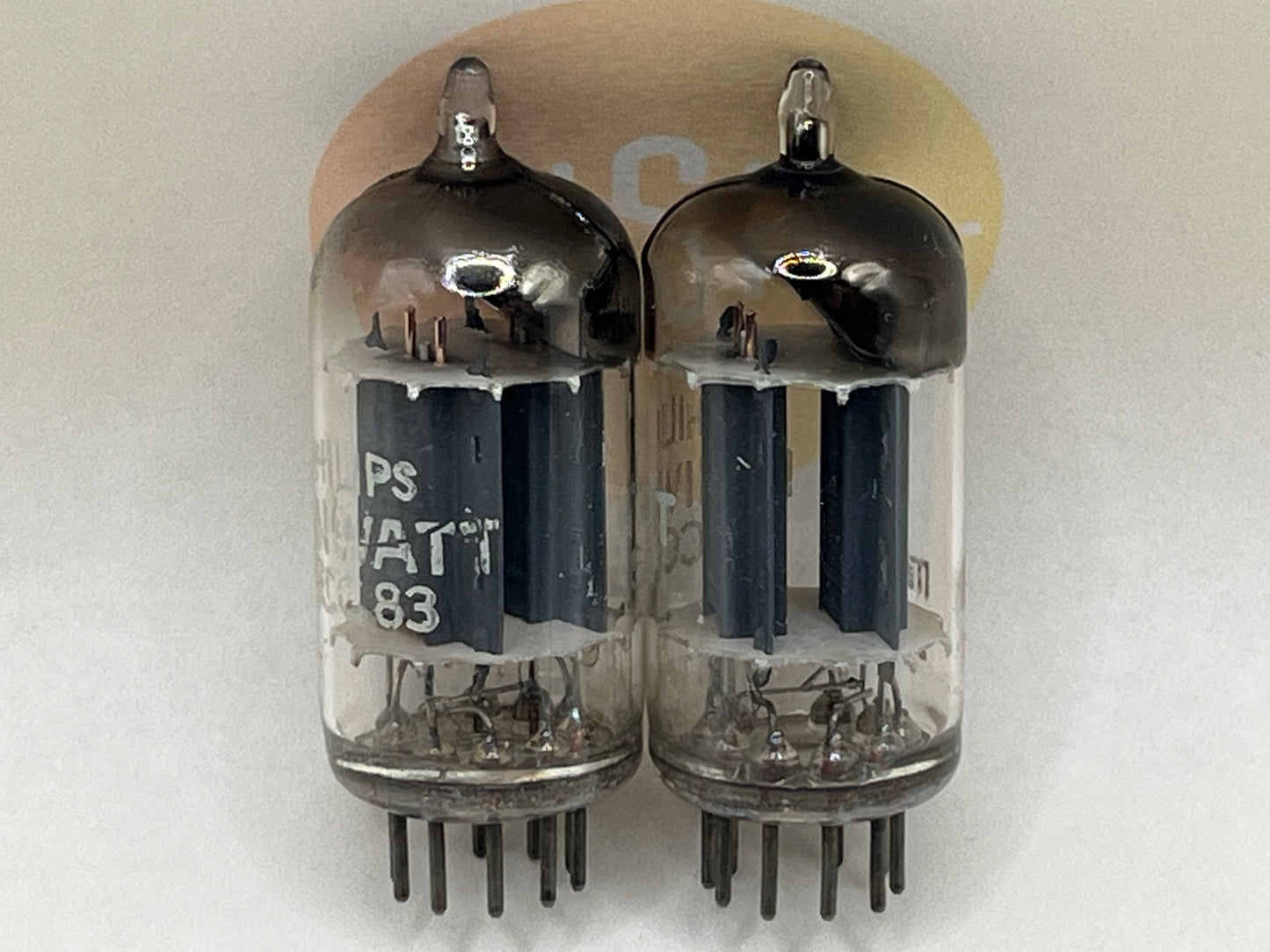 Philips 12AU7 ECC82 Lange Platten Folie D 45° Getter Siemens Label - Holland 1955 