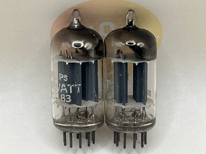 Philips 12AU7 ECC82 Lange Platten Folie D 45° Getter Siemens Label - Holland 1955 