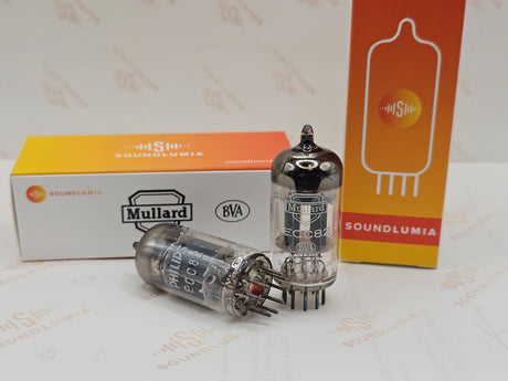 Mullard ECC82 12AU7 vacuum tube with O-Getter and Short Plates, image 23