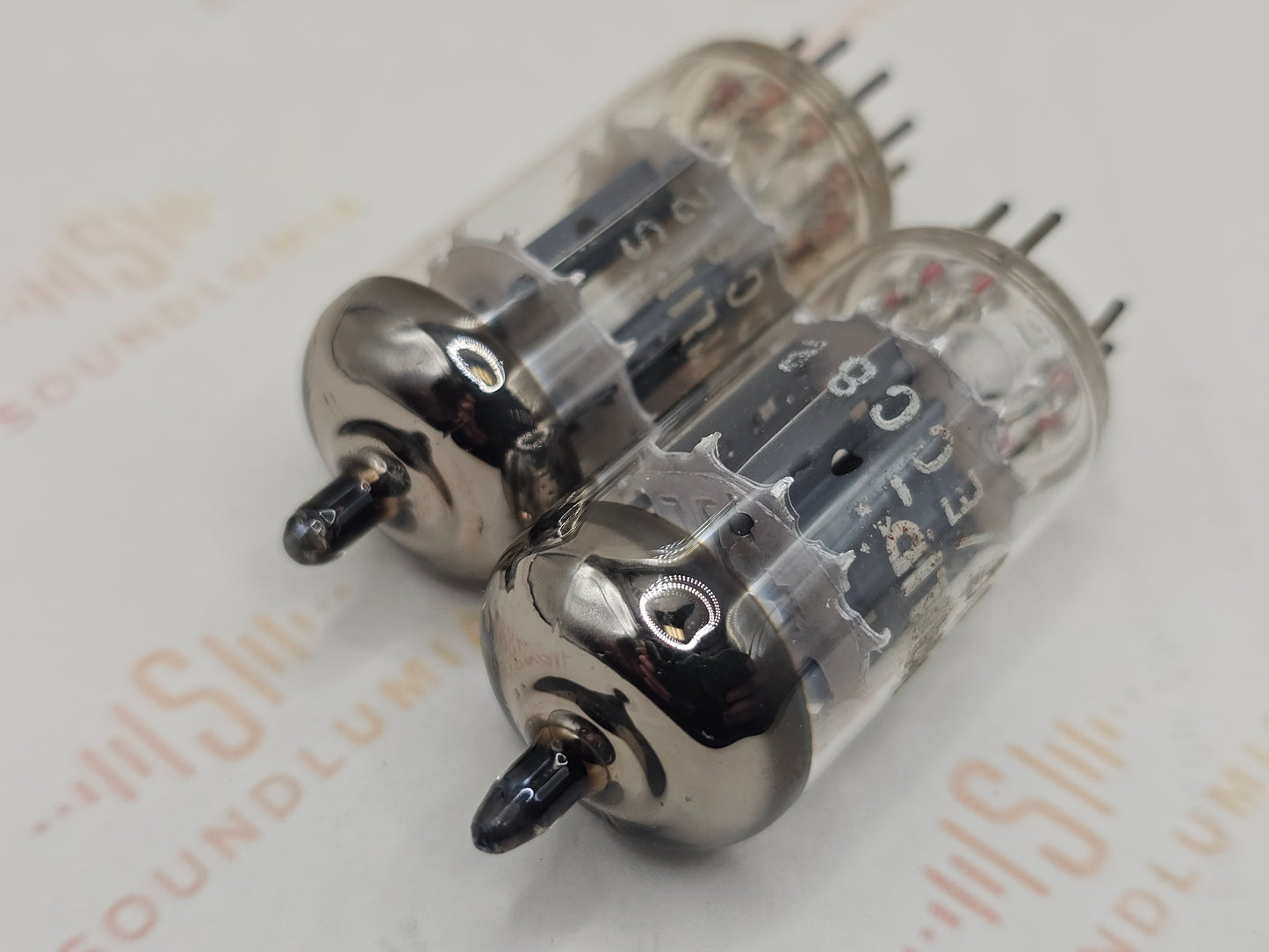 Philips ECC82 12AU7 Short Plates Dimple Disc Getter - Heerlen