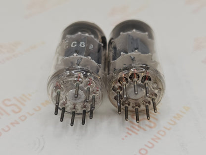 Philips ECC82 12AU7 Short Plates Dimple Disc Getter - Heerlen