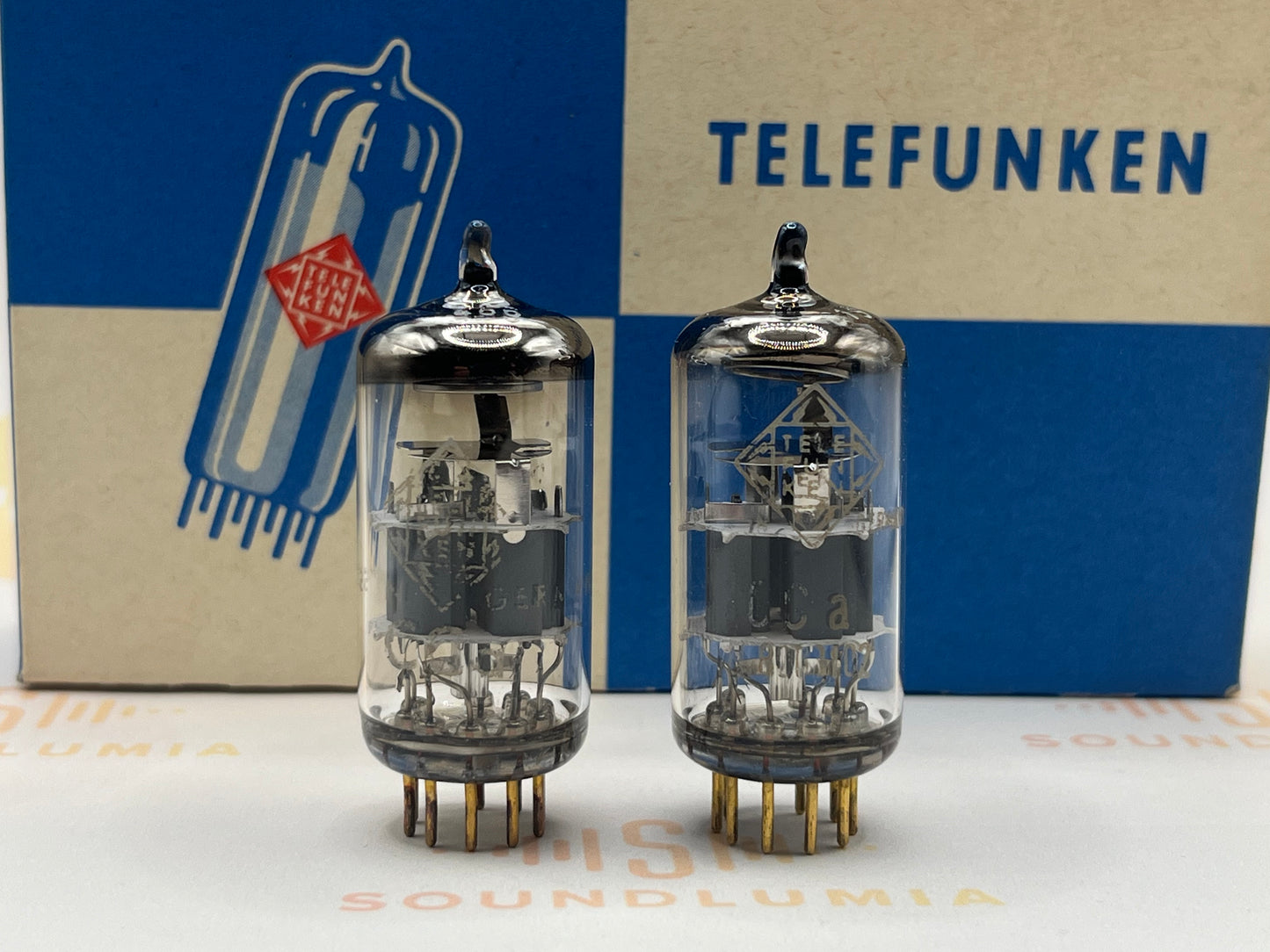2x Telefunken CCa (E88CC+) PostRöhre 匹配代码 - ◇ 底部 - 乌尔姆 '67 