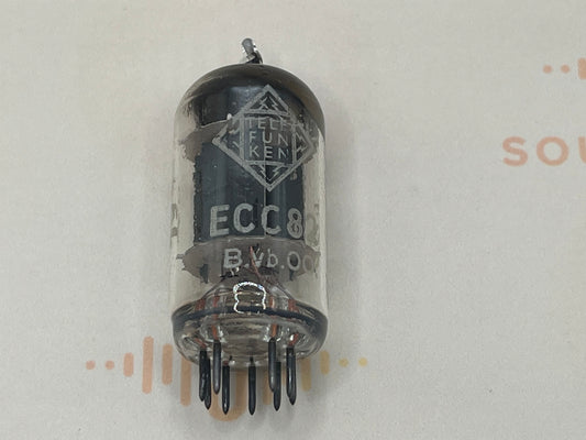 Telefunken ECC82 Ribbed Plates Pre Diamond Bottom - Germany