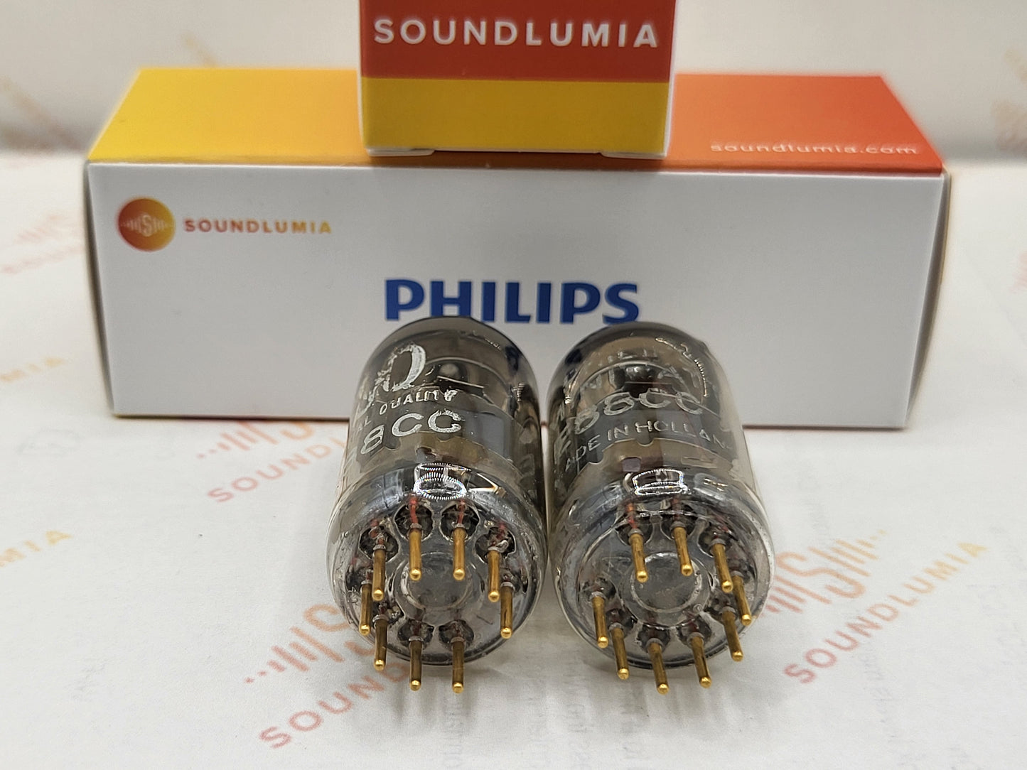 2x Philips E88CC 6922 SQ O-Getter – Heerlen, NL 1969 – Nahezu NOS