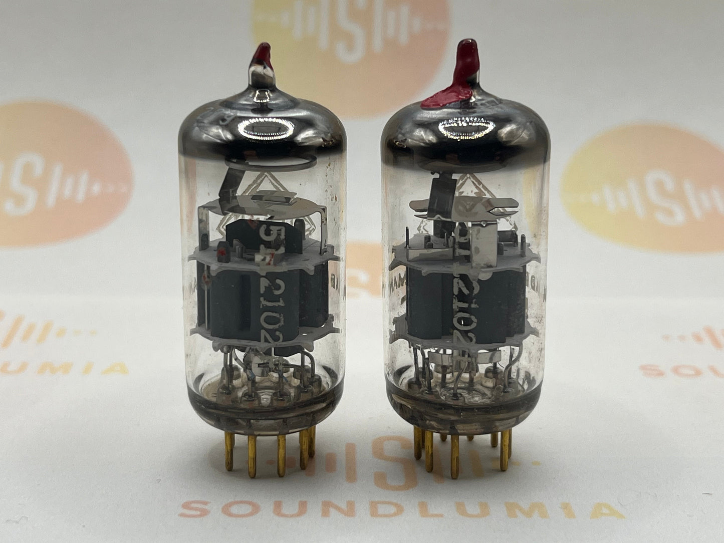 Telefunken Premium E88CC 6922 vintage vacuum tubes diamond bottom matched pair Ulm 1960s NOS