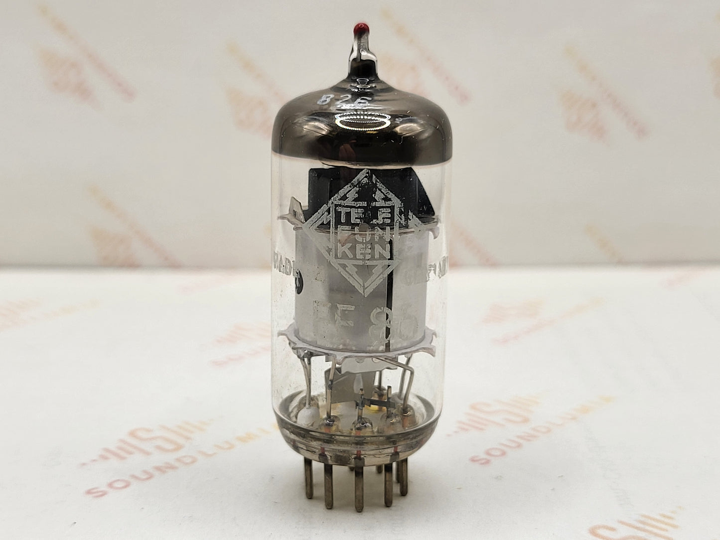 Telefunken EF86 6267 Piastre Argento Getter O ◇ Inferiore