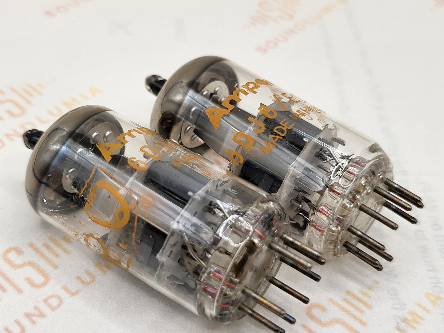 Amperex ECC88 6DJ8 PQ Dimple Disc Getter - Heerlen