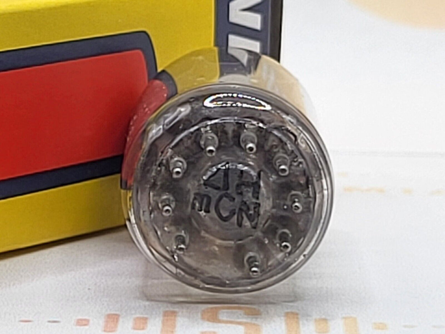 1x Valvo ECC83 12AX7 Lange Platten Folie D 45° Getter - Heerlen, NL '54 mCN
