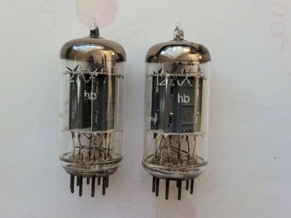 2x Telefunken ECC83 17mm Rippenplatten passende Codes - Berlin 1956 - Stark 