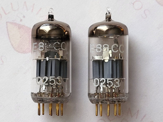 Telefunken E88CC 6922 Matched Pair - Pre-Production ◇ Base - Same Code 0253 -NOS