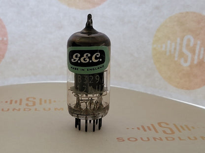 1x Mullard B329 (ECC82+) Short Plates - G.E.C. Label - Mitcham 1960