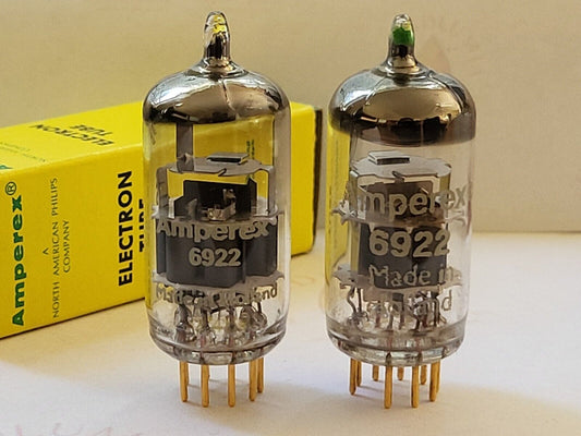 2x Amperex Holland 6922 = E88CC mit einer Select-Röhre – Heerlen 1964/65 – NOS 