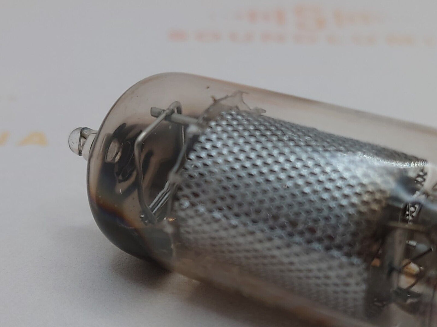 1x Mullard EF86 Long Mesh Plates Square Getter - Philips Label - Blackburn '55