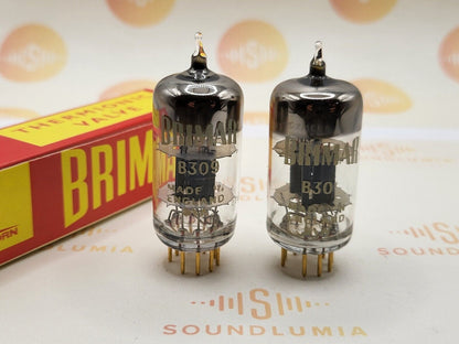 Brimar B309 (ECC81+) Schwarze Platten, passendes Paar mit Goldstiften – 1960/62 – BVA – Stark