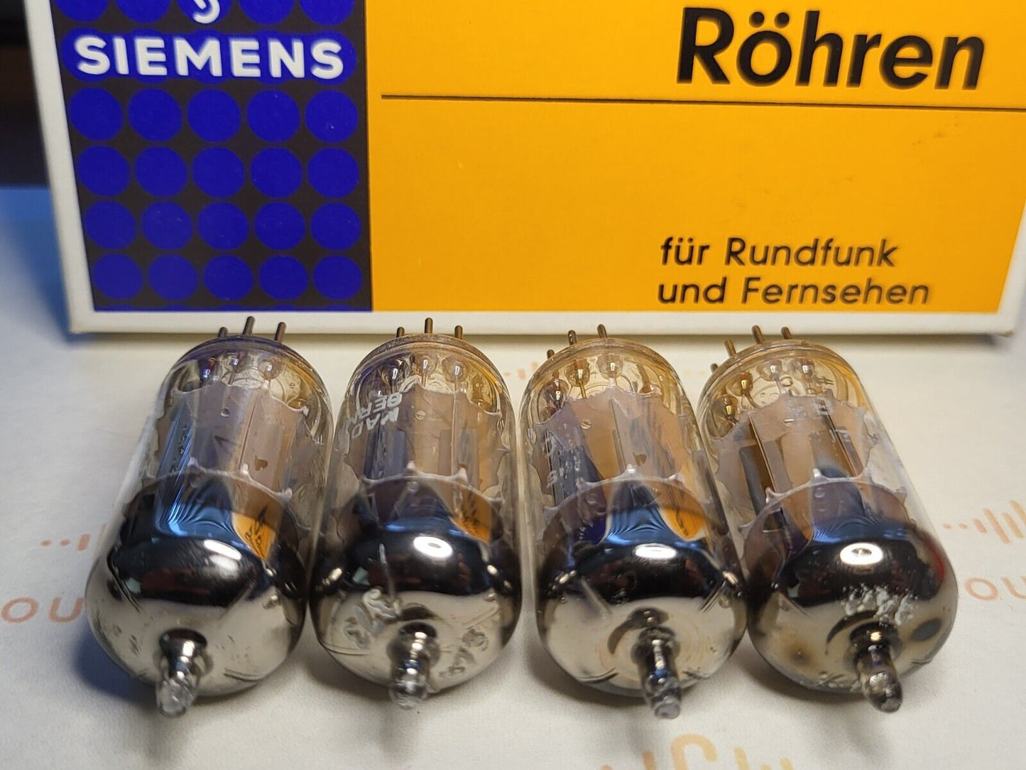 4x Siemens ECC83 12AX7 Short Plates - I61 ‡1E/‡0D - Munich 1960s