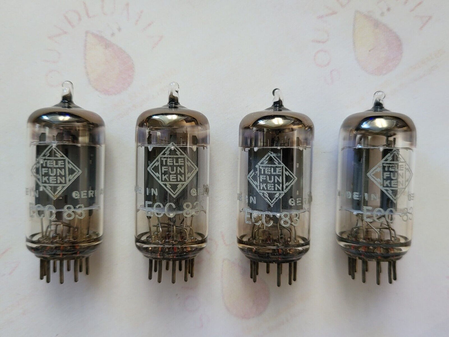 Telefunken ECC83 12AX7 Long Smooth Plates Matched Quad ◇ Base - Berlin 1967 - NO