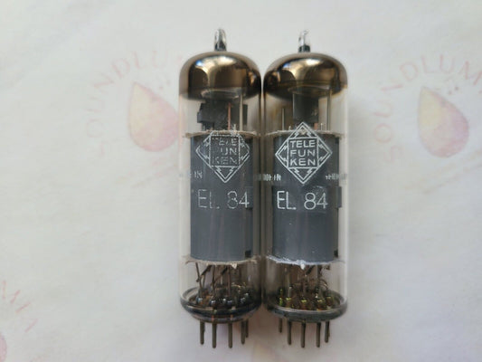 Telefunken EL84 6BQ5 Matched Pair  - ◇ Bottom - Ulm 1961/62 - NOS