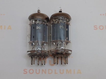 2x Telefunken ECC83 12AX7 Rippenplatten ◇ Unten - Berlin '58 - Gleicher Code - NOS+ 