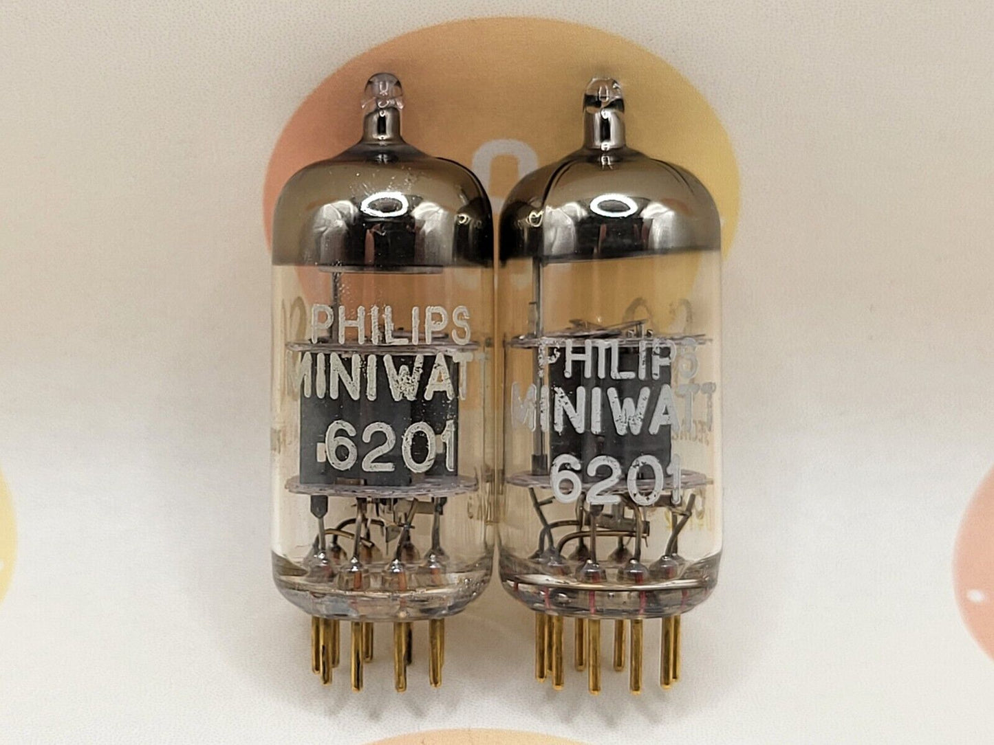 2x Valvo 6201 = E81CC Gold Pin - Philips SQ Label - Hamburg '62/'64 Df6