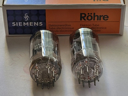 Siemens ECC83 12AX7 Matched Pair - 14mm Short Plates - I63 ‡2K (Munich) - NOS