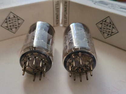 Telefunken ECC81 12AT7 Matched Pair - ◇ Unten - Berlin 1965/67 - NOS 