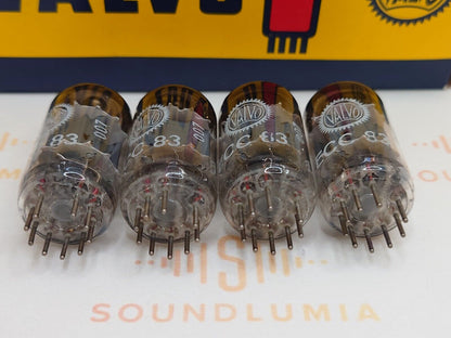 Valvo ECC83 12AX7 Short Plates Matched Quad – Heerlen, NL '70 – gleicher Code – NOS+ 
