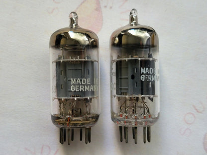 Siemens ECC83 12AX7 Matched Pair - 14mm Short Plates - I63 ‡2K (Munich) - NOS