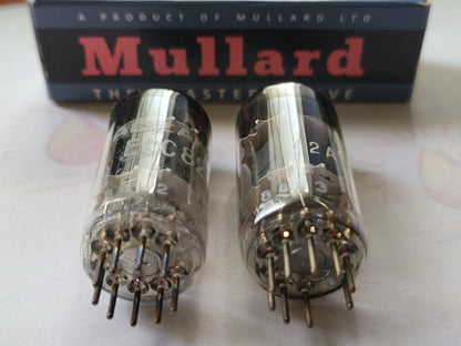 Mullard 12AU7 ECC82 passendes Paar - Philips/Adzam-Etiketten - Blackburn 1964 Gf2