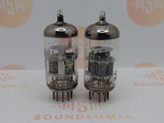 Amperex ECC88 6DJ6 O-Getter Matched Pair- Bugle Boy Label - Heerlen, NL '63/'65