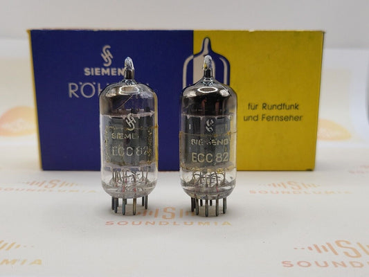 Siemens ECC82 12AU7 Lange Platten, quadratisches Getter-Paar, passend – München '56 K61 – NOS