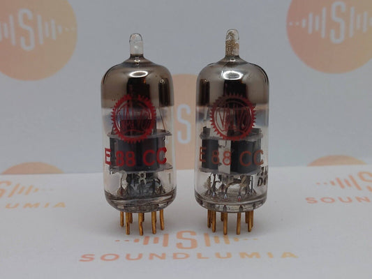 Valvo E88CC 6922 A-Frame Red Label Matched Pair - Hamburg '66 7L3