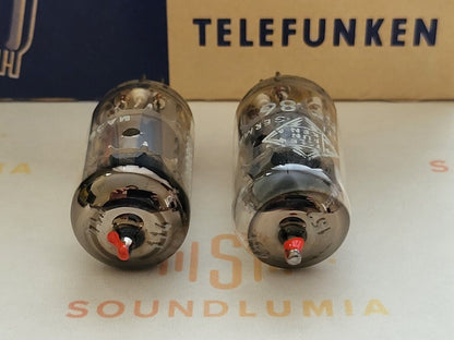 Telefunken EF86 6267 Red Tip Matched Pair ◇ Bottom - Ulm 1960 - NOS