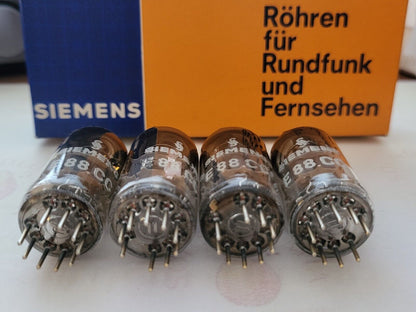 Siemens E88CC Silver Shield Dual Stage O-Getter Matched Quad - Munich A3 7L -NOS