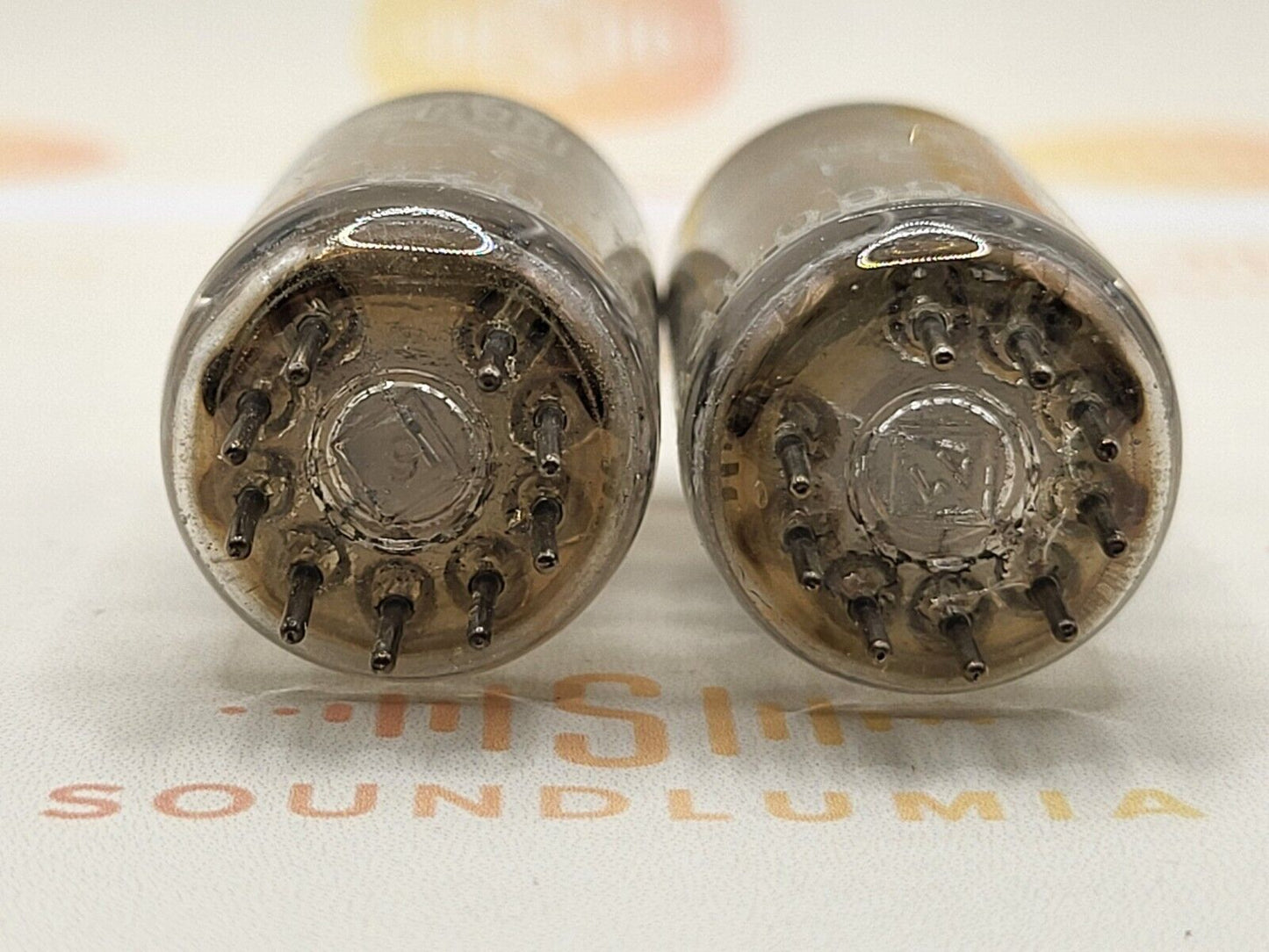 2x Telefunken ECC801S = 6201 = E81CC (ECC81+)  ◇ Bottom - Ulm 1958 - Same Code