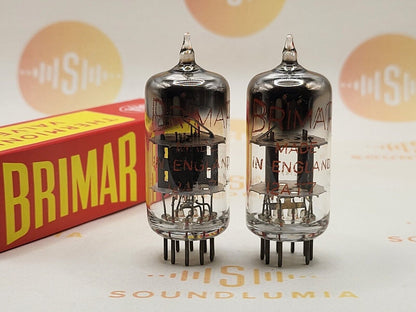 Brimar ECC81 Schwarze Platten, quadratisches Getter-Paar, passend – '64 Gt. Britain – fast neuwertig
