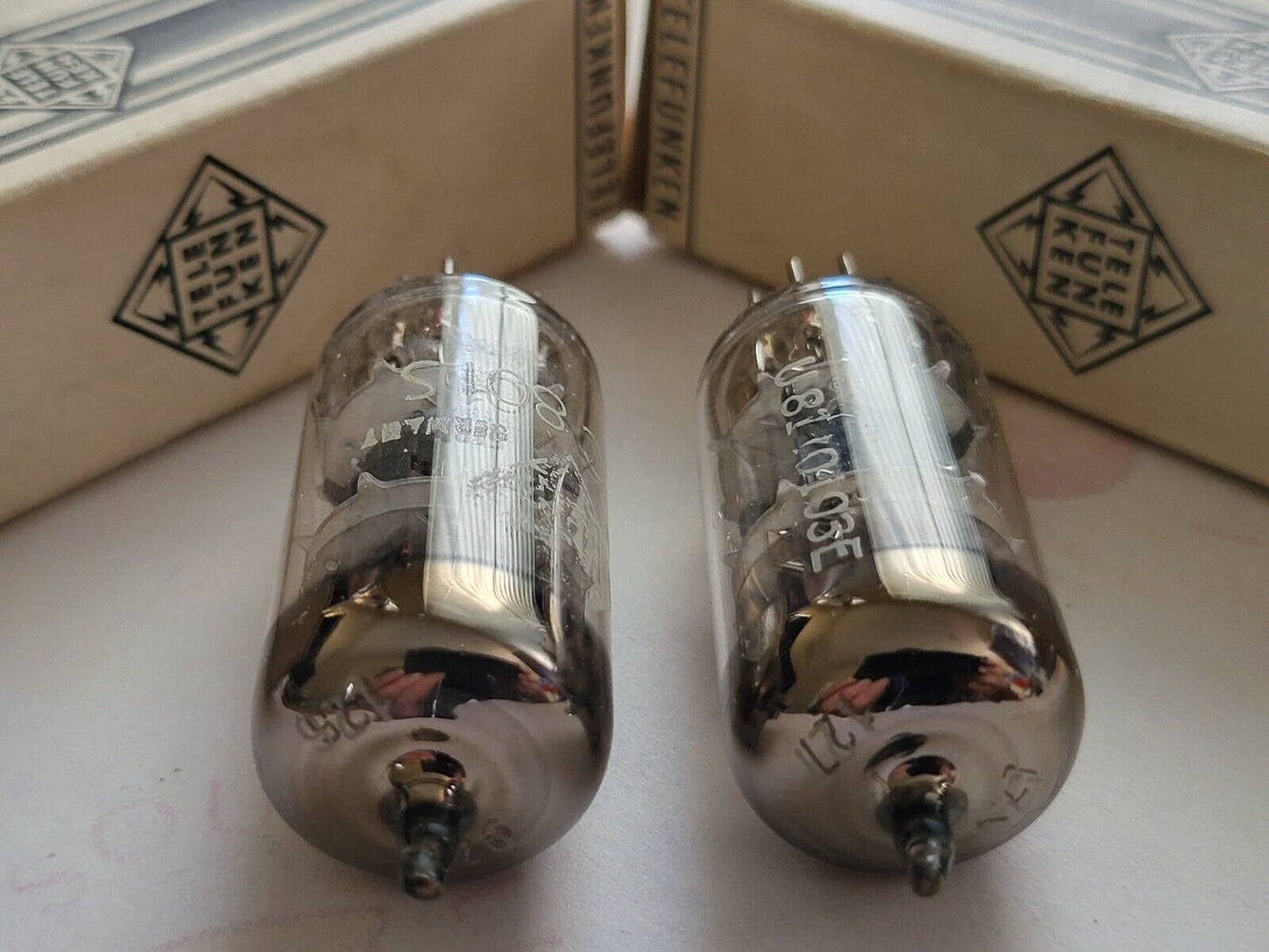 Telefunken ECC801S ECC81 Matched Pair Orig. Boxen ◇ Unten - Ulm 1960 