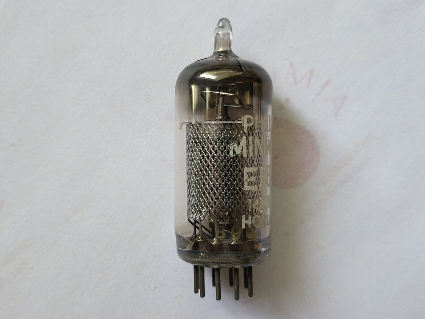 1x Mullard EF86 Lange Maschenplatten 15° Quadrat D Getter Philips Label Blackburn '59