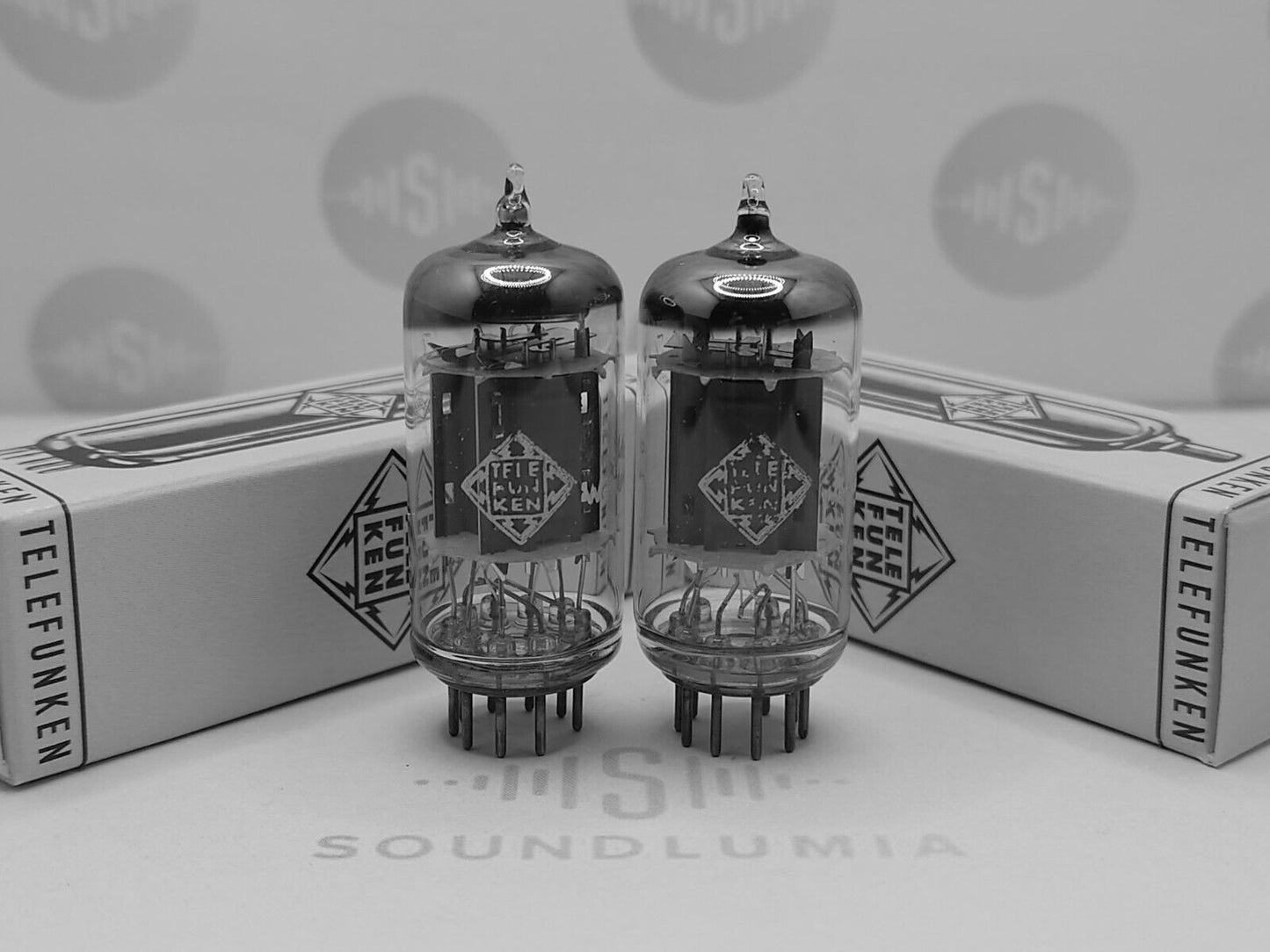 2x Telefunken ECC83 12AX7 Rippenplatten ◇ Unten - Berlin '58 - Gleicher Code - NOS+ 