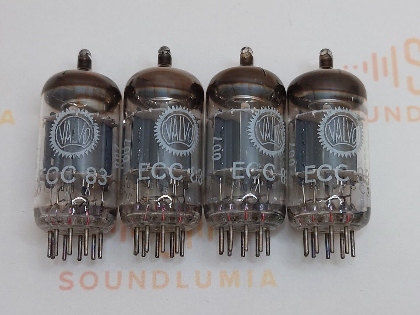 Valvo ECC83 12AX7 Short Plates Matched Quad – Heerlen, NL '70 – gleicher Code – NOS+ 