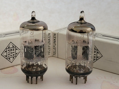 Telefunken ECC81 12AT7 Matched Pair - ◇ Unten - Berlin 1965/67 - NOS 
