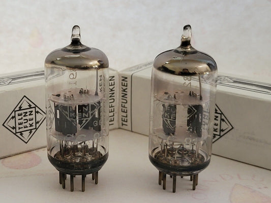 Telefunken ECC81 12AT7 Matched Pair - ◇ Bottom - Berlin 1965/67 - NOS