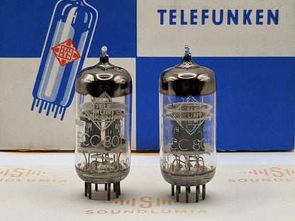 2x Telefunken ECC801S = 6201 = E81CC (ECC81+)  ◇ Bottom - Ulm 1958 - Same Code