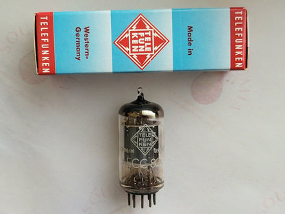 1x Telefunken ECC82 Green Tip - 17mm Smooth Plates ◇ Bottom - Berlin 1961