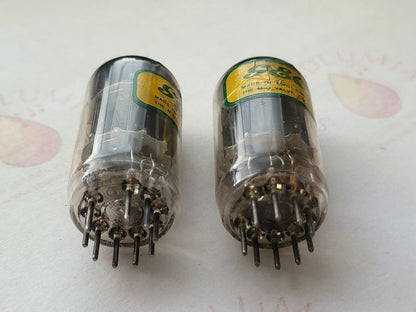 G.E.C. B329 ECC82 12AU7 Matched Pair 14mm Short Plates - Mullard Supply - 1950s