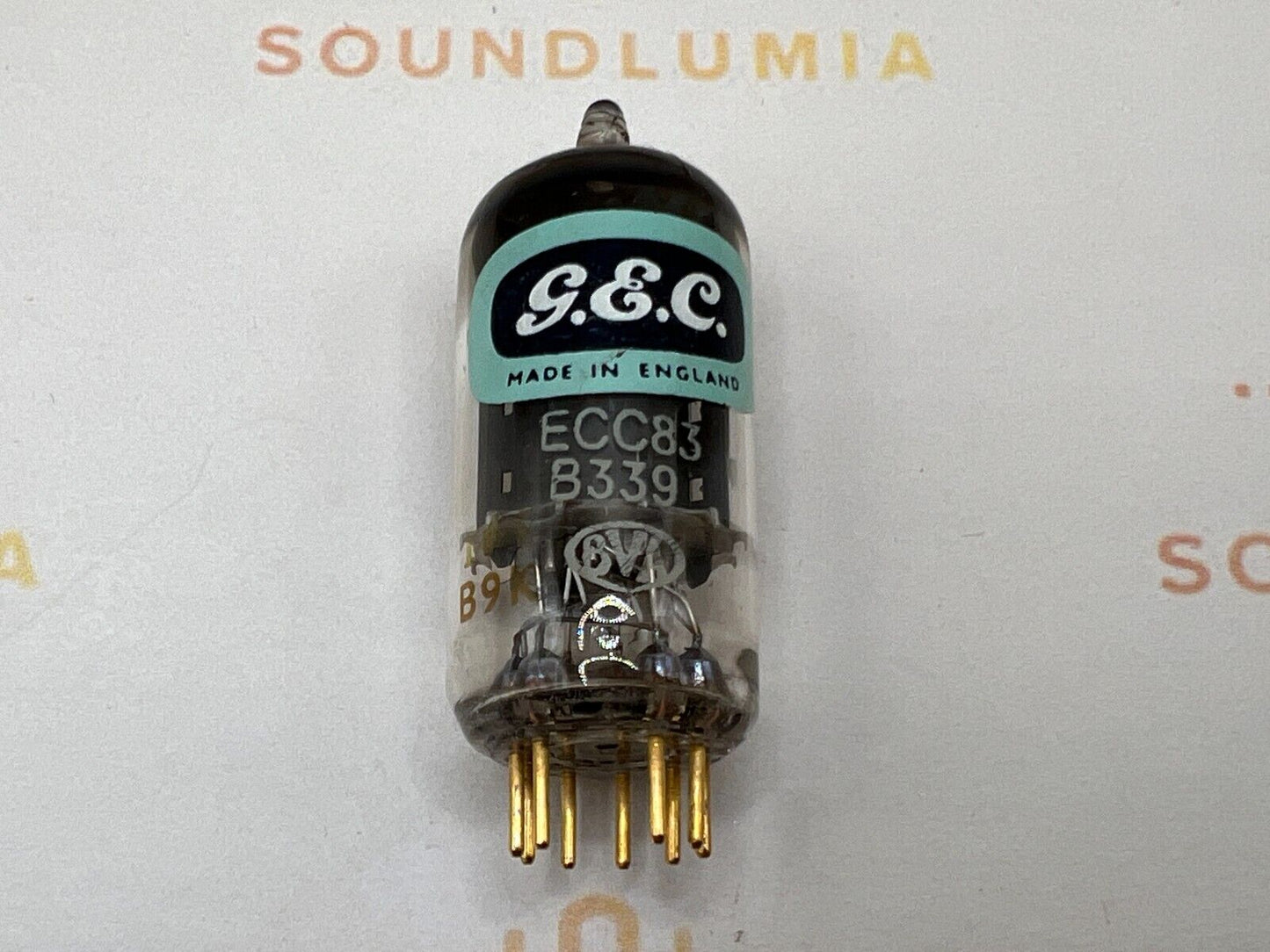 1x Mullard B339 CV492 (ECC83+) O-Getter Goldstift-Kurzplatten - Blackburn '59 